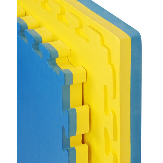 20mm Premium Tatami Jigsaw Mats reversible Yellow and blue 1m x 1m