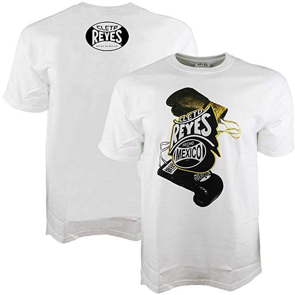 White Cotton T-shirt with Cleto Reyes Glove Logo