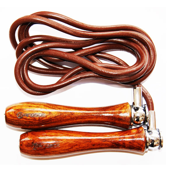 Weighted Handle Leather Skipping Rope