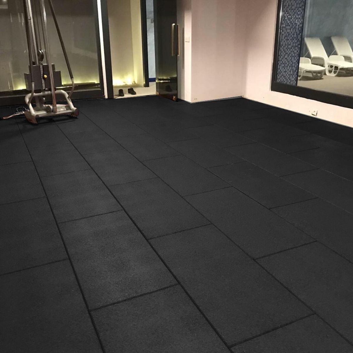 Rubber Gym Flooring 20mm x 1m x 50cm Black or Grey Serious Fitness Limited