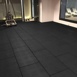 Rubber Gym Flooring 20mm x 1m x 50cm - Black or Grey